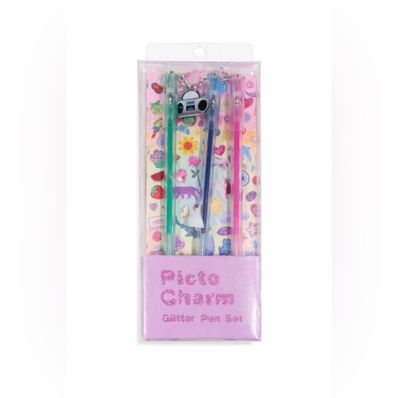 Urban Outfitters Other - Urban Outfitters Pico Charm Glitter Gel Pen Set Y2K Cute Desk Aesthetic